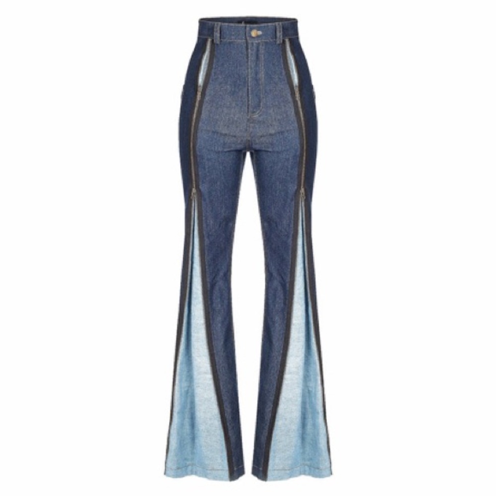 High-Waisted Blue Flare Jeans